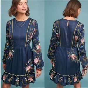 Seen WORN kept long sleeve embroidered dress
